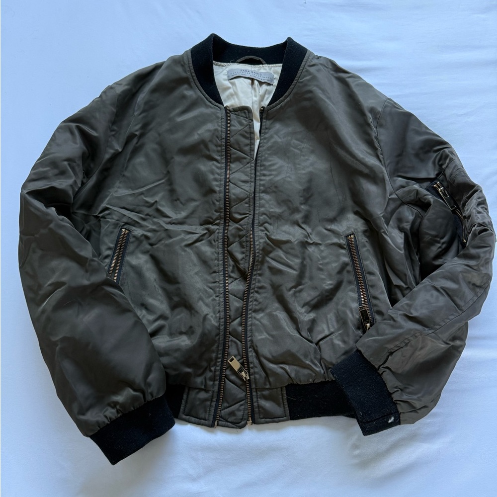 Zara Green/Olive Bomber Jacket